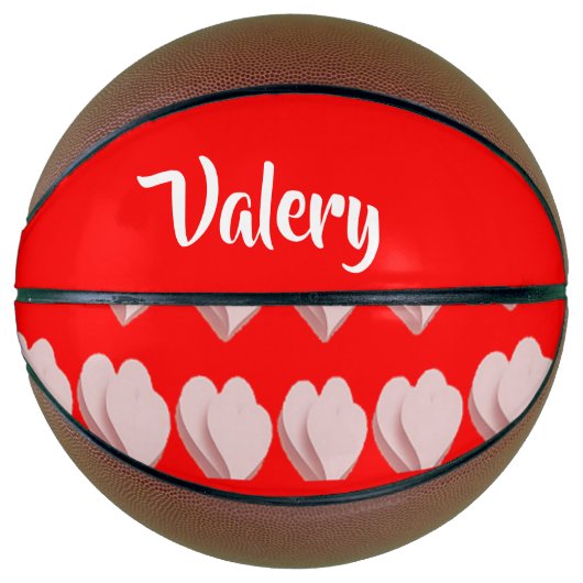 Aangepaste naam heft patroon rood op basketbal (Voorkant)