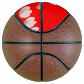 Aangepaste naam heft patroon rood op basketbal (Rechts)