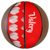 Aangepaste naam heft patroon rood op basketbal (Verticaal)