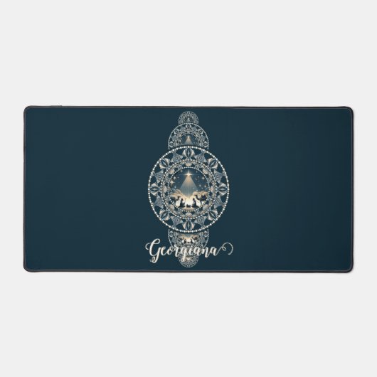 Aangepaste Naam Heilige Ster van Wonder Siermandal Bureaumat (Voorkant)