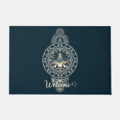 Aangepaste Naam Heilige Ster van Wonder Siermandal Deurmat (Voorkant)