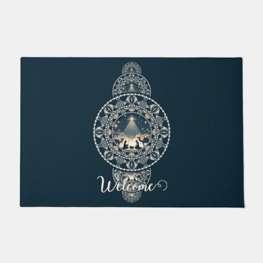 Aangepaste Naam Heilige Ster van Wonder Siermandal Deurmat (Voorkant)