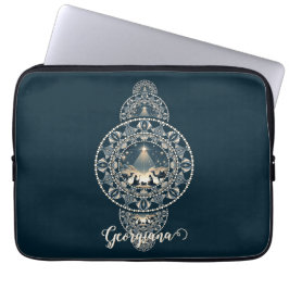 Aangepaste Naam Heilige Ster van Wonder Siermandal Laptop Sleeve