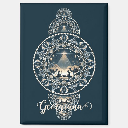 Aangepaste Naam Heilige Ster van Wonder Siermandal Magneet (Voorkant)