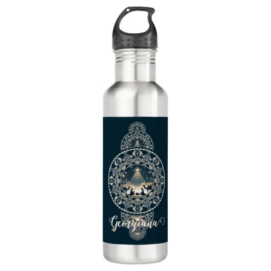 Aangepaste Naam Heilige Ster van Wonder Siermandal Waterfles (Voorkant)