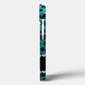 Aangepaste naam heldere aqua glitter leopard print Case-Mate iPhone case (Achterkant / Links)