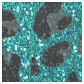 Aangepaste naam heldere aqua glitter leopard print stof (Close Up)