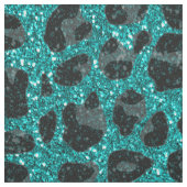 Aangepaste naam heldere aqua glitter leopard print stof (Swatch)