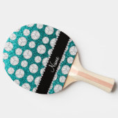 Aangepaste naam heldere aqua glitter volleyballen tafeltennisbatje (Zijkant)