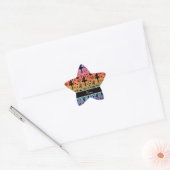 Aangepaste naam heldere regenbooglitter ballerinas ster sticker (Envelop)