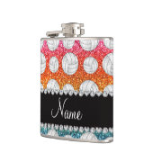 Aangepaste naam heldere regenbooglitter volleyball heupfles (Links)