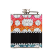 Aangepaste naam heldere regenbooglitter volleyball heupfles (Achterkant)
