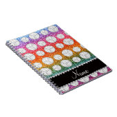 Aangepaste naam heldere regenbooglitter volleyball notitieboek (Rechterzijde)