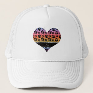 Aangepaste naam heldere regenbooglitter zwarte hon trucker pet