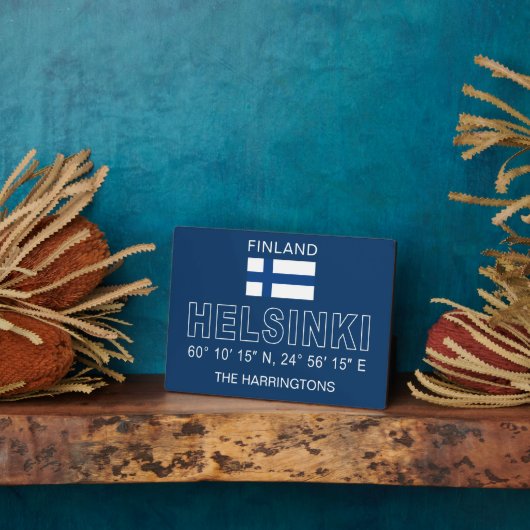 Aangepaste naam Helsinki Coördinaten Fotoplaat (Zijkant)