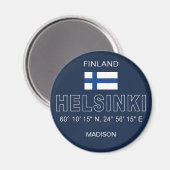 Aangepaste naam Helsinki Coördinaten Magneet (Voorkant / Achterkant)
