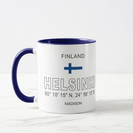 Aangepaste naam Helsinki Coördinaten Mok (Links)