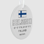 Aangepaste Naam Helsinki Coördinaten Ornament (voorkant)