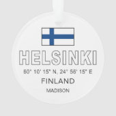 Aangepaste Naam Helsinki Coördinaten Ornament (achterkant)