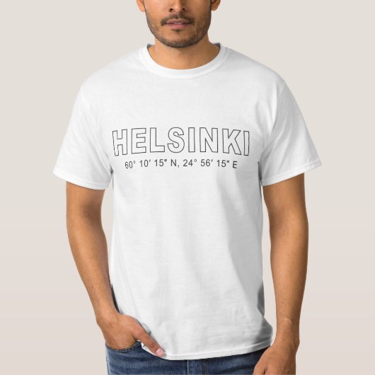 Aangepaste naam Helsinki Coördinaten T-shirt (Voorkant)