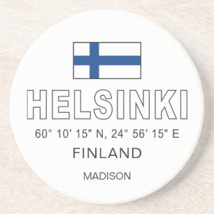 Aangepaste naam Helsinki Coördinaten Zandsteen Onderzetter