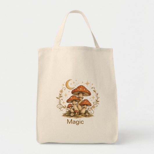 Aangepaste naam Hemelse Paddenstoel Magische Boods Tote Bag (Voorkant)