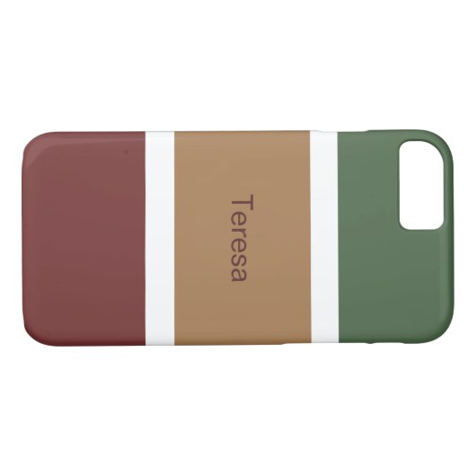 Aangepaste naam Herfst Striped Patroon Case-Mate iPhone Case (Achterkant (Horizontaal))