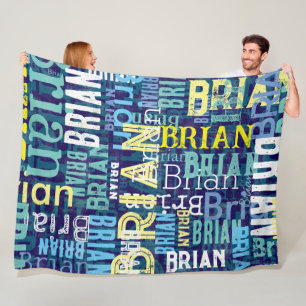 Aangepaste naam Herhaalde Retro Cool Typografie Fleece Deken