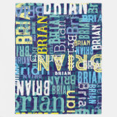 Aangepaste naam Herhaalde Retro Cool Typografie Fleece Deken (Voorkant)