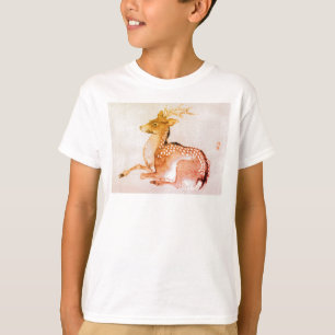 AANGEPASTE NAAM HERTEN JAPANS HOUTBLOK PRINT T-SHI T-SHIRT