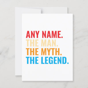 Aangepaste naam Het Man The Myth The Legend Retro Briefkaart
