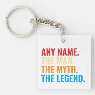 Aangepaste naam Het Man The Myth The Legend Retro Sleutelhanger