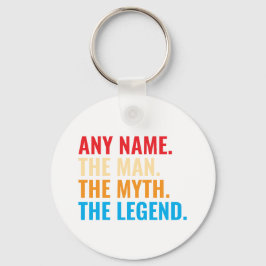 Aangepaste naam Het Man The Myth The Legend Retro Sleutelhanger
