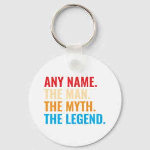 Aangepaste naam Het Man The Myth The Legend Retro Sleutelhanger