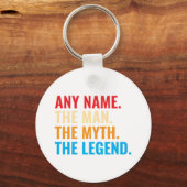 Aangepaste naam Het Man The Myth The Legend Retro Sleutelhanger (Voorkant)