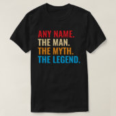 Aangepaste naam Het Man The Myth The Legend Retro T-shirt (Design voorkant)