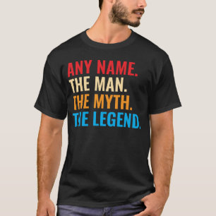 Aangepaste naam Het Man The Myth The Legend Retro T-shirt