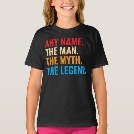Aangepaste naam Het Man The Myth The Legend Retro T-shirt
