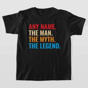 Aangepaste naam Het Man The Myth The Legend Retro T-shirt