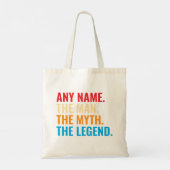Aangepaste naam Het Man The Myth The Legend Retro Tote Bag (Achterkant)