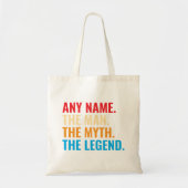 Aangepaste naam Het Man The Myth The Legend Retro Tote Bag (Voorkant)
