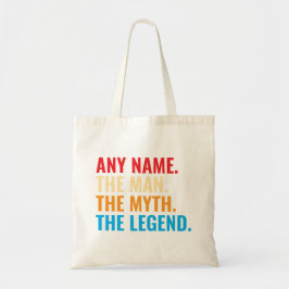 Aangepaste naam Het Man The Myth The Legend Retro Tote Bag