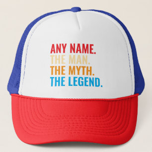 Aangepaste naam Het Man The Myth The Legend Retro Trucker Pet