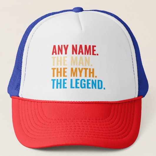 Aangepaste naam Het Man The Myth The Legend Retro Trucker Pet (Voorkant)