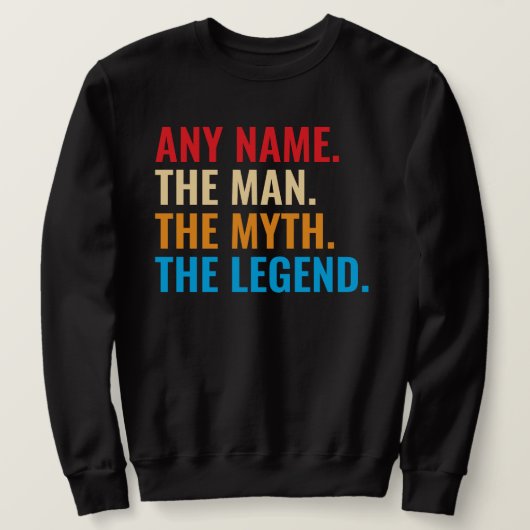 Aangepaste naam Het Man The Myth The Legend Retro Trui (Design voorkant)