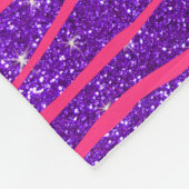 Aangepaste naam hete roze zebrastrepen paarse glit fleece deken (Hoek)