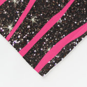 Aangepaste naam hete roze zebrastrepen zwarte glit fleece deken (Hoek)