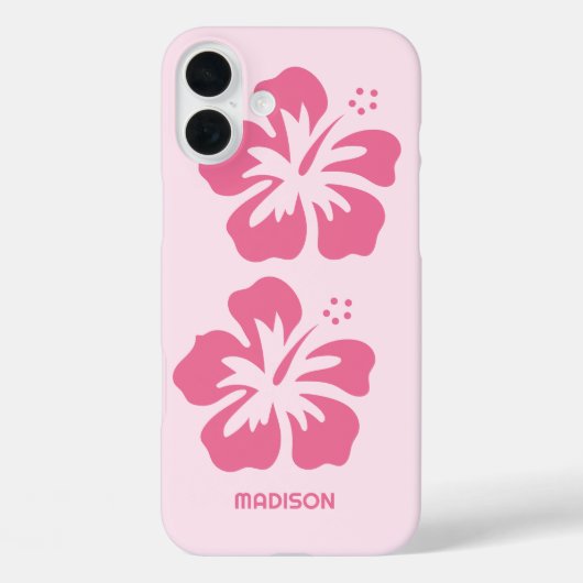 Aangepaste naam Hibiscus Case-Mate iPhone Case (Achterkant)