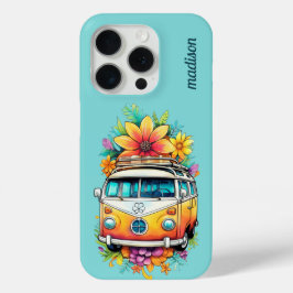 Aangepaste naam Hippie Van iPhone 15 Pro Case