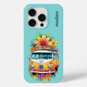 Aangepaste naam Hippie Van iPhone 15 Pro Case